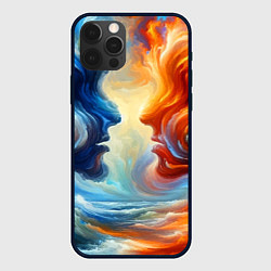 Чехол iPhone 12 Pro Max Профили парня и девушки - две стихии