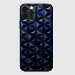 Чехол для iPhone 12 Pro Max Геометрия с синей подсветкой, цвет: 3D-черный