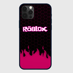 Чехол iPhone 12 Pro Max Roblox fire pink