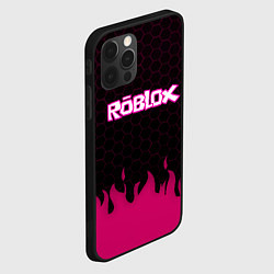 Чехол для iPhone 12 Pro Max Roblox fire pink, цвет: 3D-черный — фото 2