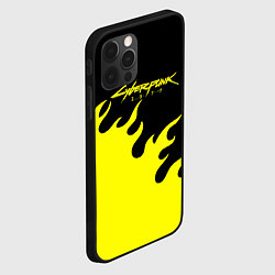 Чехол для iPhone 12 Pro Max Cyberpunk 2077 желтый fire, цвет: 3D-черный — фото 2