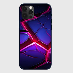 Чехол для iPhone 12 Pro Max Темные синие плиты и фиолетовый свет, цвет: 3D-черный