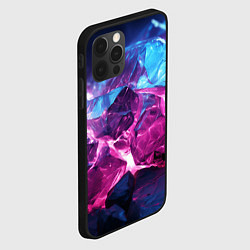 Чехол для iPhone 12 Pro Max Синие и фиолетовые камни текстура, цвет: 3D-черный — фото 2