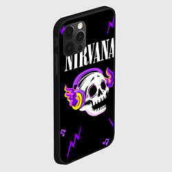 Чехол для iPhone 12 Pro Max Nirvana неоновый череп, цвет: 3D-черный — фото 2