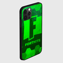 Чехол для iPhone 12 Pro Max Fortnite - green gradient, цвет: 3D-черный — фото 2