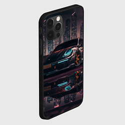 Чехол для iPhone 12 Pro Max Porshe night city, цвет: 3D-черный — фото 2