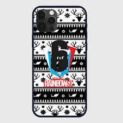 Чехол iPhone 12 Pro Max Rainbow six winter pattern