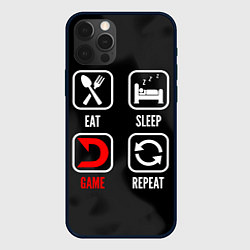 Чехол iPhone 12 Pro Max Eat, sleep, Deadlock, repeat