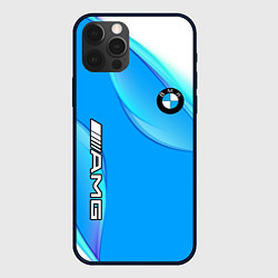 Чехол iPhone 12 Pro Max BMW abstrac line steel