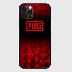 Чехол для iPhone 12 Pro Max PUBG red poly, цвет: 3D-черный