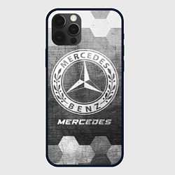 Чехол iPhone 12 Pro Max Mercedes - grey gradient