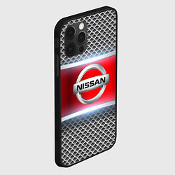 Чехол для iPhone 12 Pro Max Nissan авто текстура, цвет: 3D-черный — фото 2