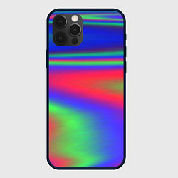 Чехол для iPhone 12 Pro Max Неоновые цвета градиент краски, цвет: 3D-черный