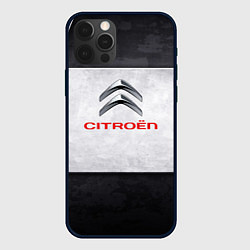 Чехол для iPhone 12 Pro Max Citroen grey metal, цвет: 3D-черный