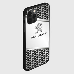 Чехол для iPhone 12 Pro Max Peugeot carbon metal, цвет: 3D-черный — фото 2
