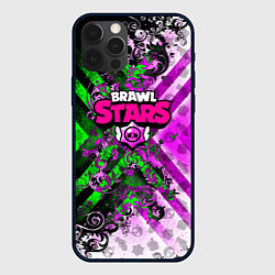 Чехол для iPhone 12 Pro Max Brawl stars pattern geometry, цвет: 3D-черный