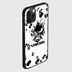 Чехол для iPhone 12 Pro Max Samurai черные краски текстура, цвет: 3D-черный — фото 2