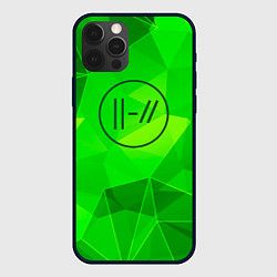 Чехол для iPhone 12 Pro Max Twenty One Pilots green poly, цвет: 3D-черный