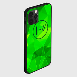 Чехол для iPhone 12 Pro Max Twenty One Pilots green poly, цвет: 3D-черный — фото 2