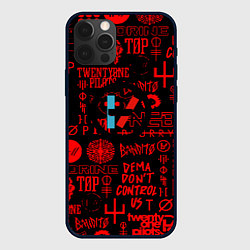 Чехол для iPhone 12 Pro Max Twenty one pilots pattern rock steel, цвет: 3D-черный