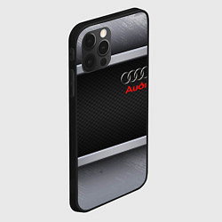 Чехол для iPhone 12 Pro Max Audi metal texture, цвет: 3D-черный — фото 2