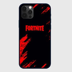 Чехол iPhone 12 Pro Max Fortnite красные краски лого