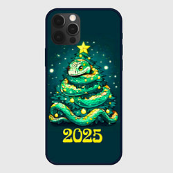 Чехол для iPhone 12 Pro Max Змея ёлка 2025, цвет: 3D-черный