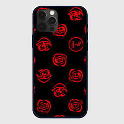 Чехол iPhone 12 Pro Max Twenty one pilots rose pattern