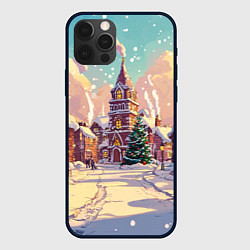 Чехол для iPhone 12 Pro Max Пустой новогодний городок, цвет: 3D-черный