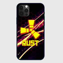 Чехол iPhone 12 Pro Max RUST game hexagon