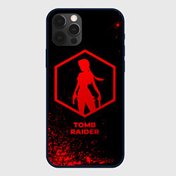 Чехол для iPhone 12 Pro Max Tomb Raider - red gradient, цвет: 3D-черный