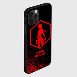 Чехол для iPhone 12 Pro Max Tomb Raider - red gradient, цвет: 3D-черный — фото 2