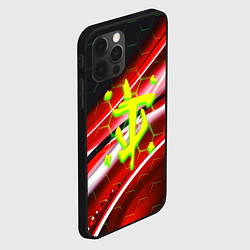 Чехол для iPhone 12 Pro Max Doom кислотное лого броня, цвет: 3D-черный — фото 2