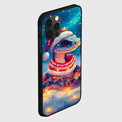 Чехол для iPhone 12 Pro Max Новогодняя змея в шарфе, цвет: 3D-черный — фото 2