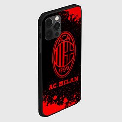 Чехол для iPhone 12 Pro Max AC Milan - red gradient, цвет: 3D-черный — фото 2