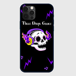 Чехол iPhone 12 Pro Max Three Days Grace неоновый череп