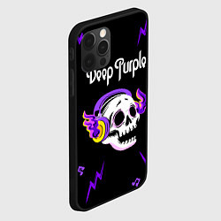 Чехол для iPhone 12 Pro Max Deep Purple неоновый череп, цвет: 3D-черный — фото 2