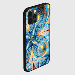 Чехол для iPhone 12 Pro Max Оптический узор фрактальный, цвет: 3D-черный — фото 2