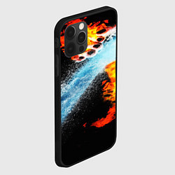 Чехол для iPhone 12 Pro Max Огонь и вода столкновение, цвет: 3D-черный — фото 2