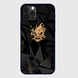 Чехол iPhone 12 Pro Max Cyberpunk 2077 golden poly