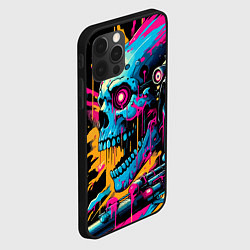 Чехол для iPhone 12 Pro Max Cool cyber skull - ai art, цвет: 3D-черный — фото 2