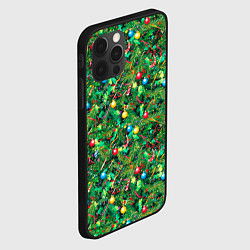 Чехол для iPhone 12 Pro Max Разноцветные шары на ёлке, цвет: 3D-черный — фото 2