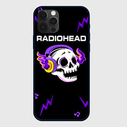 Чехол iPhone 12 Pro Max Radiohead неоновый череп