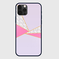 Чехол iPhone 12 Pro Max Геометрическая абстракция с треугольниками и пятни
