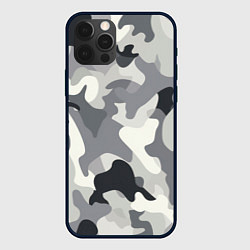 Чехол iPhone 12 Pro Max Бело-серый камуфляж