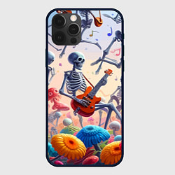 Чехол для iPhone 12 Pro Max Соло скелета на гитаре - сюрреализм, цвет: 3D-черный