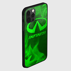 Чехол для iPhone 12 Pro Max Infiniti - green gradient, цвет: 3D-черный — фото 2