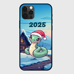 Чехол для iPhone 12 Pro Max Новый год змейка 2025, цвет: 3D-черный