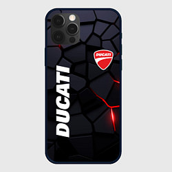Чехол для iPhone 12 Pro Max Ducati - плиты с эффектом свечения, цвет: 3D-черный