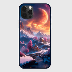 Чехол для iPhone 12 Pro Max Fantasy river village, цвет: 3D-черный